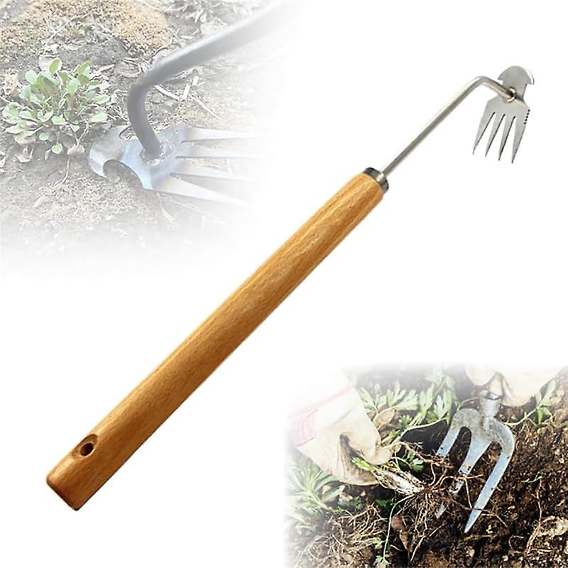 Weeding Artifact Uprooting Weeding Tool, 2024 Upgrade 4 Teethes Dual Purpose Manual Multifunctional 