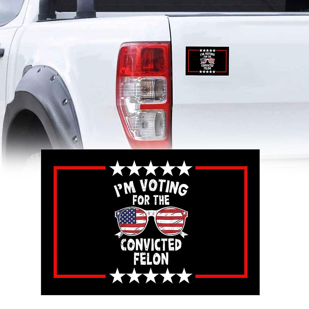 I'm Voting for the Convicted Felon Funny 2024 Magnets Decal Waterproof Self Adhesive Decorative Car Sticker Car Decorative Accessories
