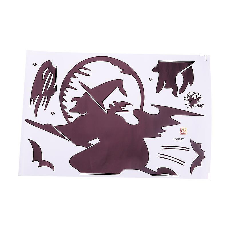 2pcs Witch Bat Sticker For Halloween Decorations