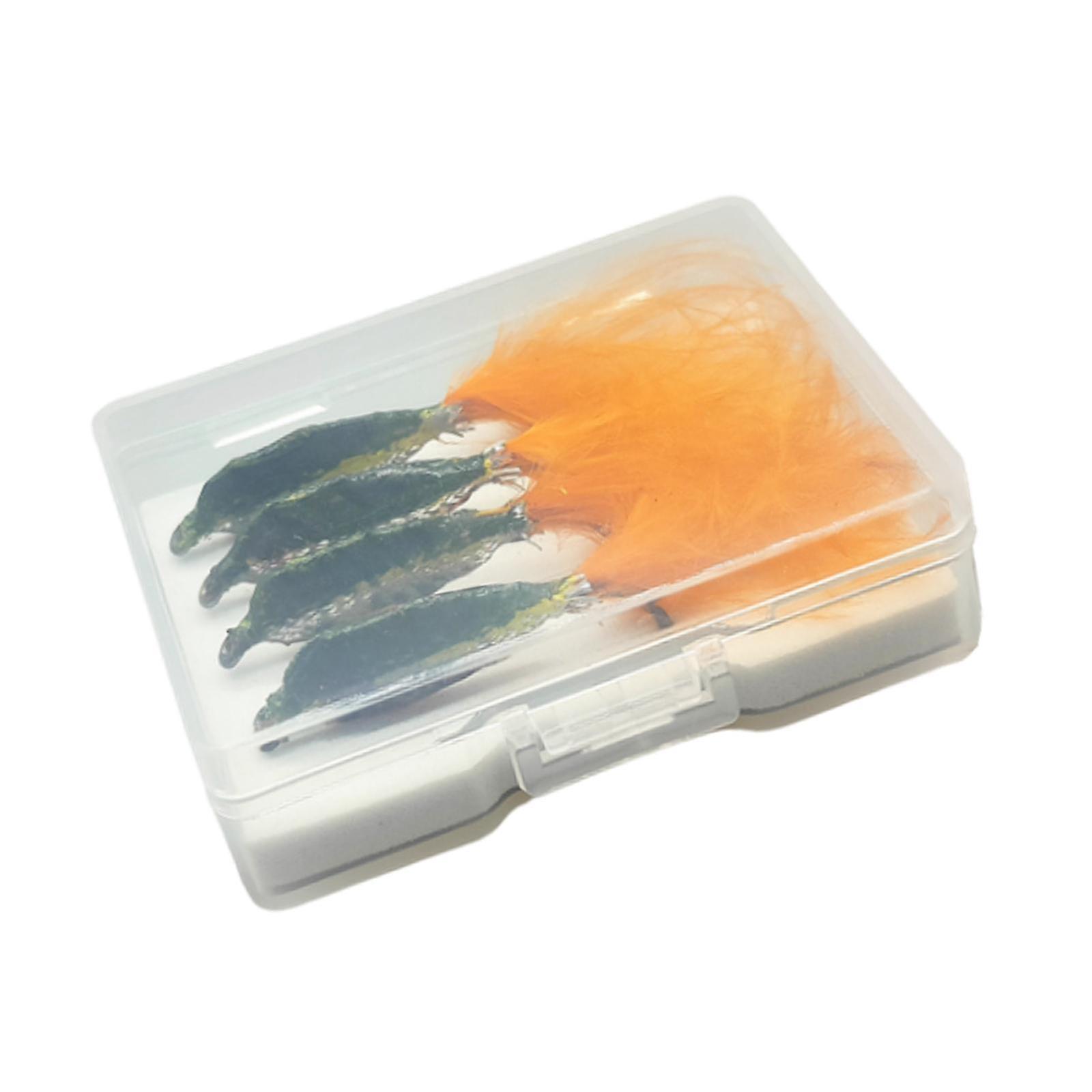 4-teiliges Fliegenfischer-Fliegenköder-Set mit Haken für Forellenforellen-Angelköder orange