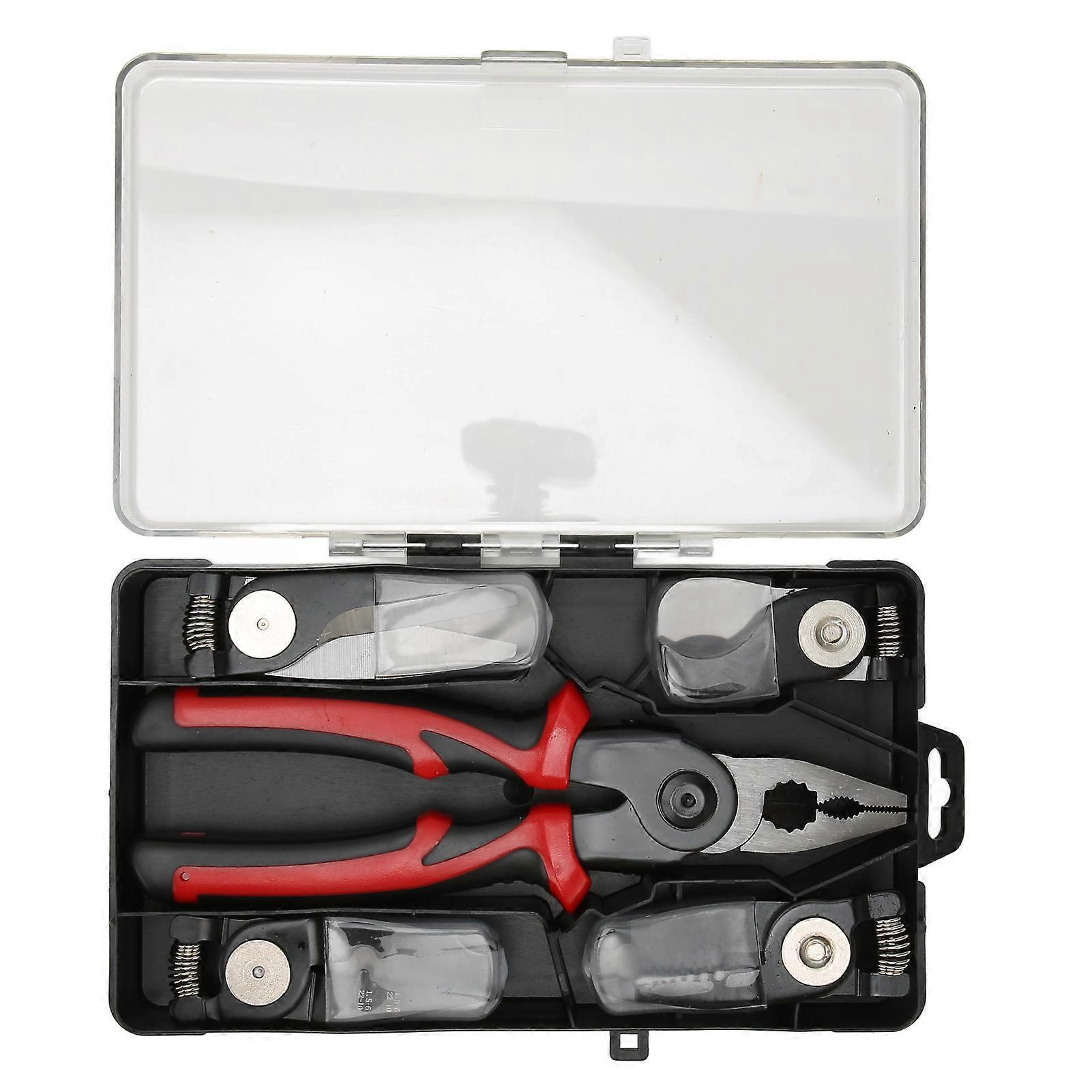 Wire Cutters Tool Steel 5 Replaceable Heads Anti Slip Tpr Handle Combination Pliers For Leather Plastic Thin Metal