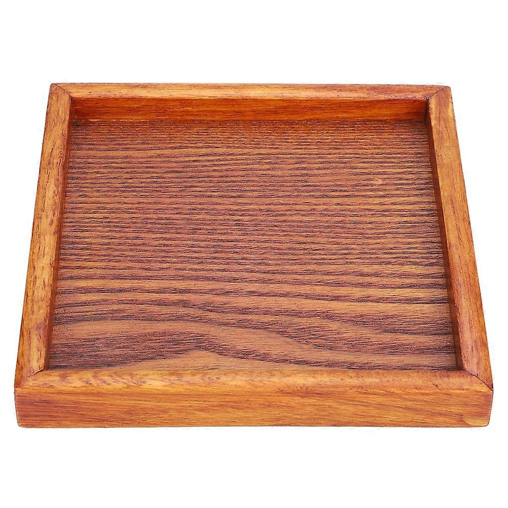 Small Portable Square Shape Solid Wood Tea Coffee Snack Dinning Serving Tray Plate(12.5*12.5*2)