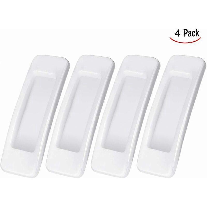 4 Piece Self-adhesive Sliding Door Handle - White