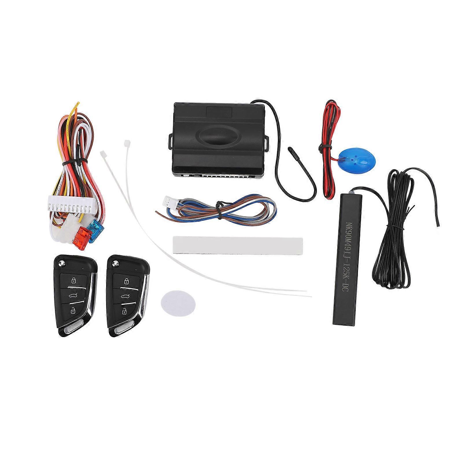 Keyless Entry Car Alarm System Push Button Remote Start System Kit for Fuel Vehicle DC12V E2U311
