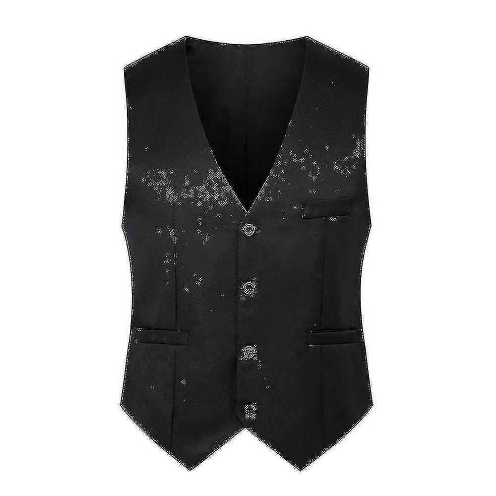Herr Slim Fit Kostymväst Casual Formell Enkelknäppt Väst