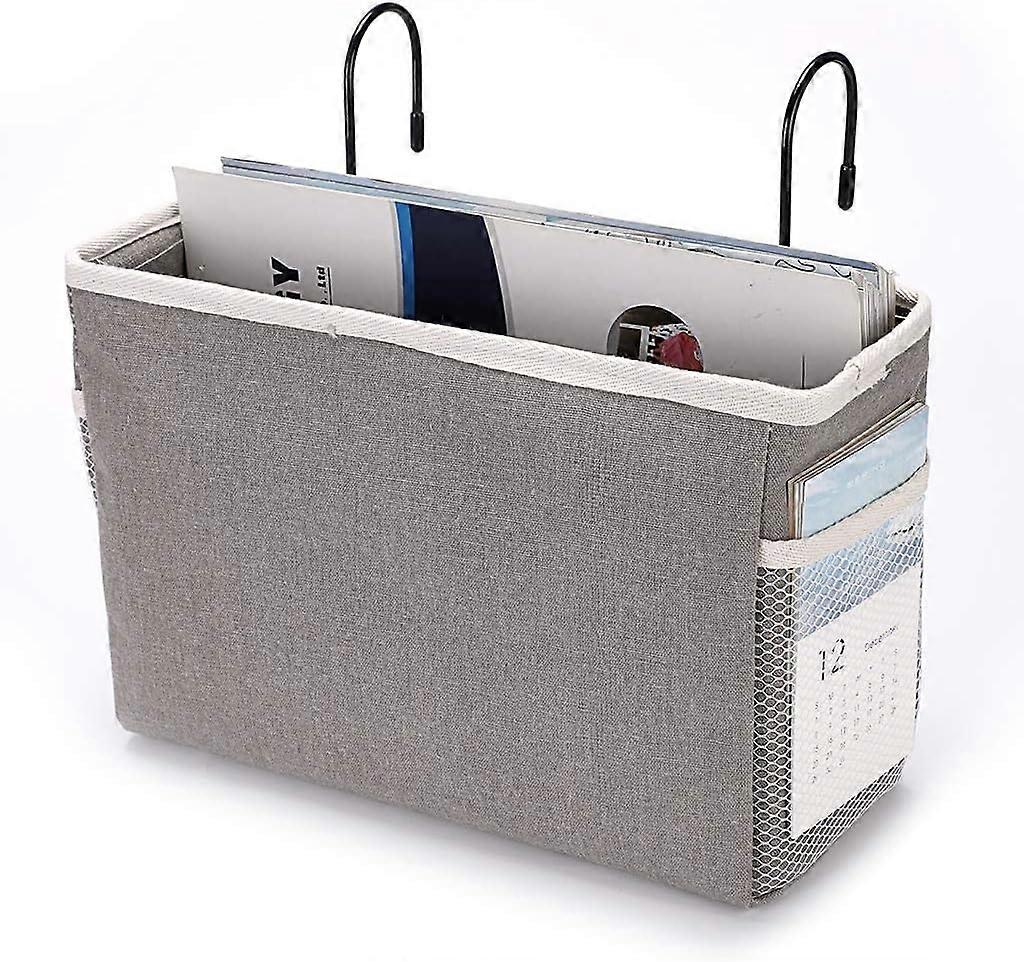 Bedside Hanging Storage Bed Pockets Baskets Dormitory Bed Organiser Caddy Desktop Storage Rack(Grey)