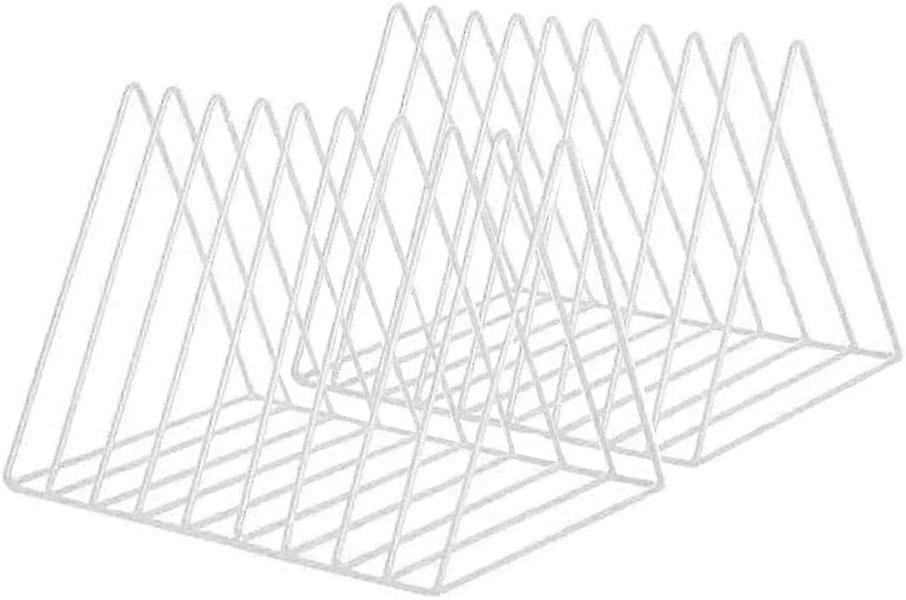 2 pcs Magazine Rack Book Record Holder, Multifunction Triangle File Organizer (white)