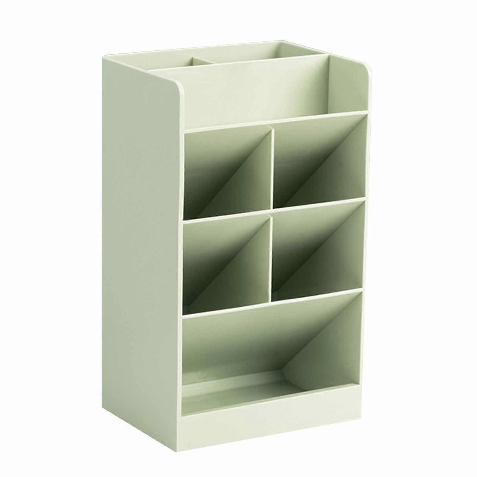 Porte-stylo polyvalent grande capacité moderne simple incliné design 5 compartiments porte-crayons pour bureau d’école à la maison vert YEMAA
