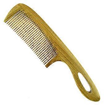Hair Comb - No Static - Fine Tooth Green Sandalwood Hook Combs