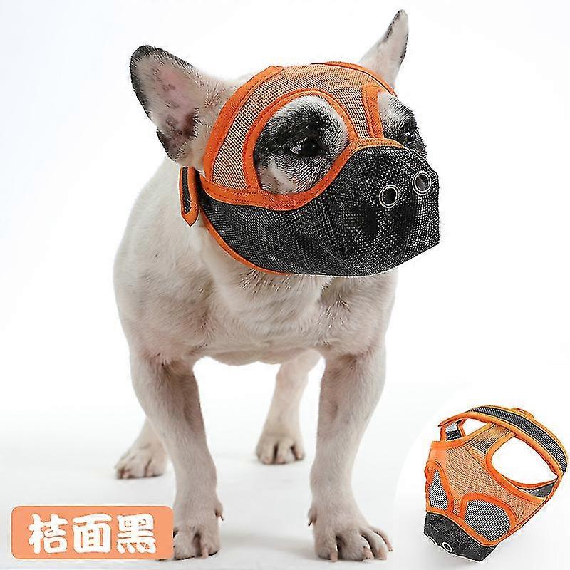 Short Snout Dog Muzzles,bulldog Muzzle Adjustable Breathable Mesh Dog Muzzle For Briting Chewing-Yvan