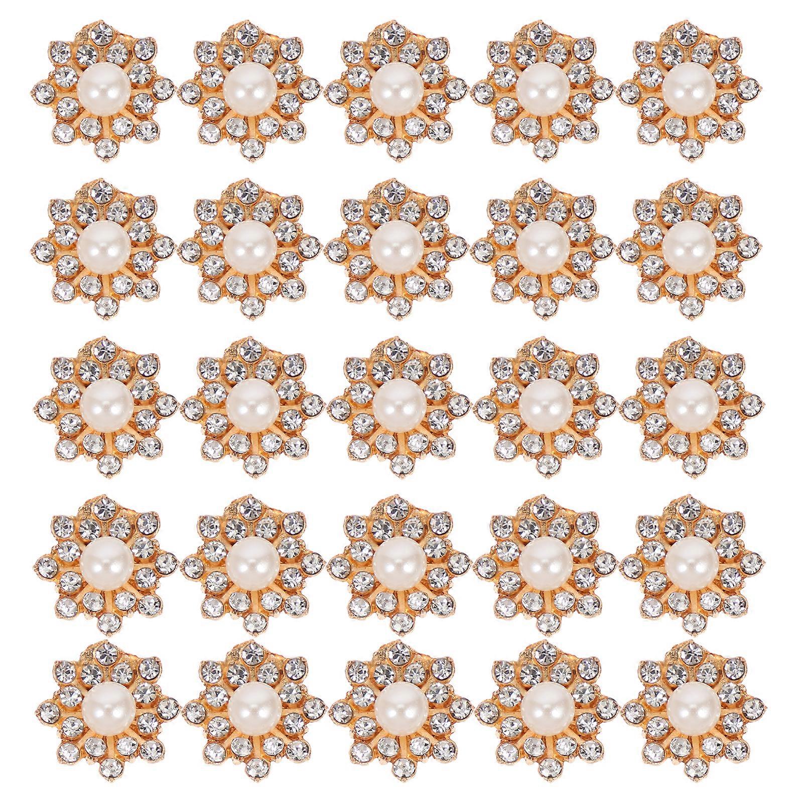30pcs Delicate Snowflake Pearl Buttons DIY Sewing Buttons Clothing Pearl Button Decors