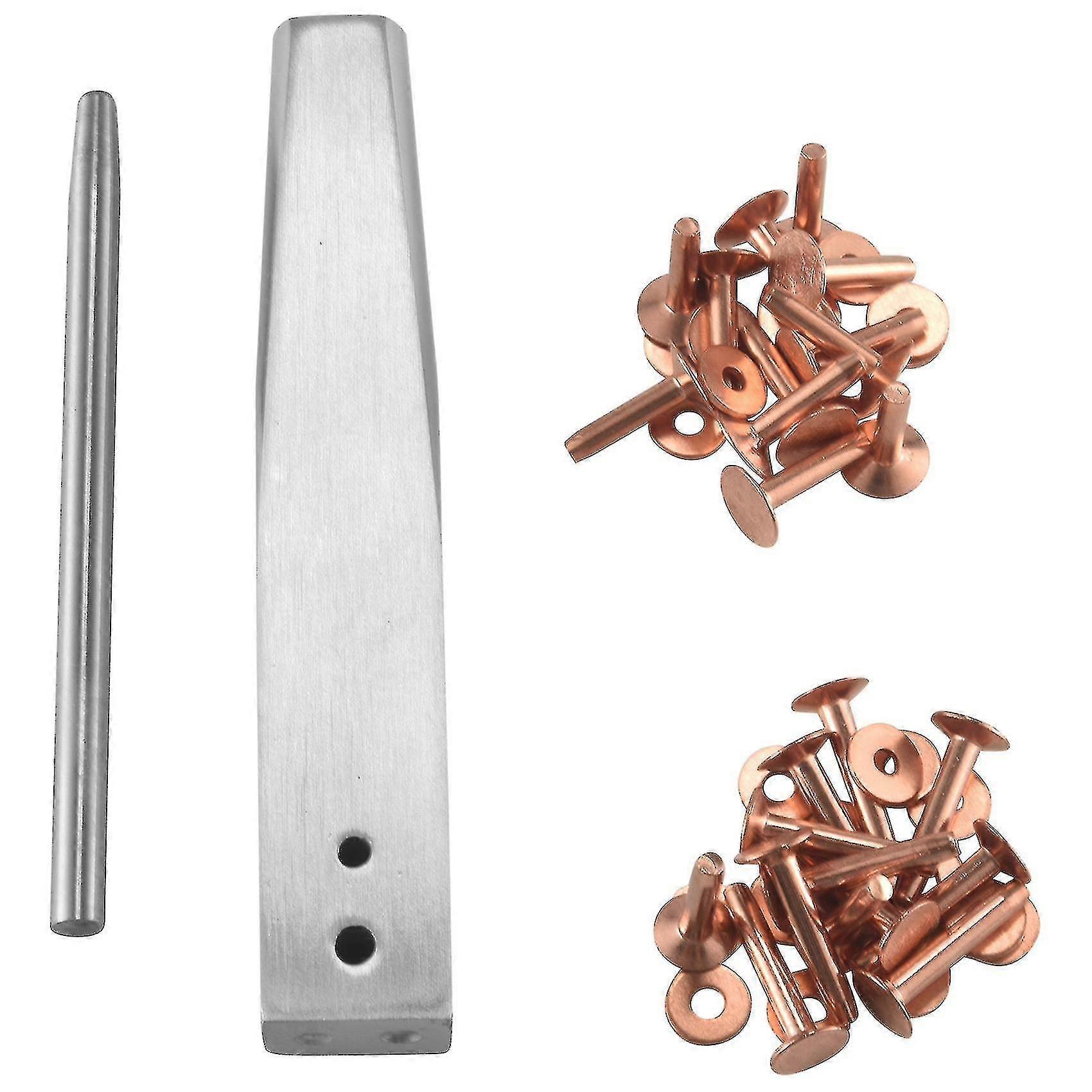 Rivet And Burr With Burr Setter Copper Rivet Fastener Install Setting Tool And Hole Punch Cutter
