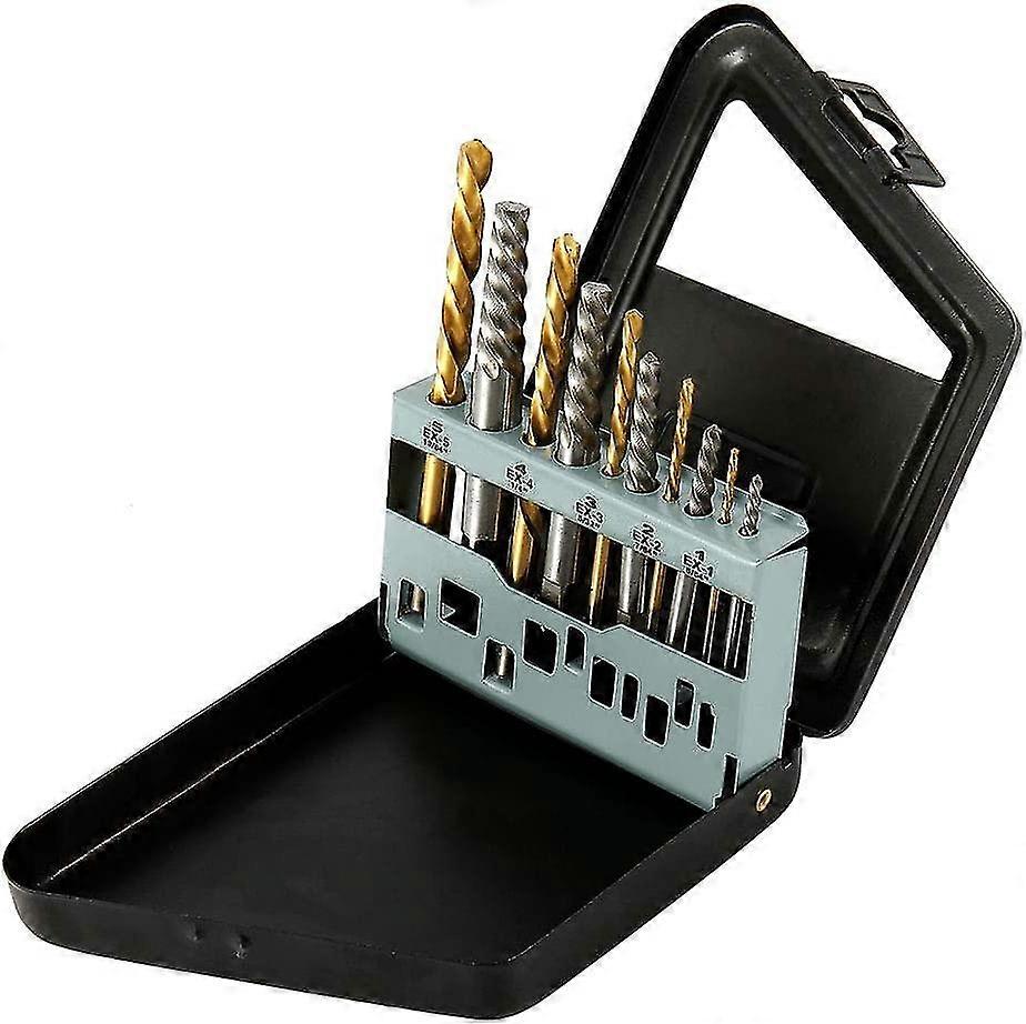 10pcs Damaged Screw Extractor - Single Head, Extractor For Extracting Studs/broken Screws, Strong And Durable Drill Bits With Shockproof Box