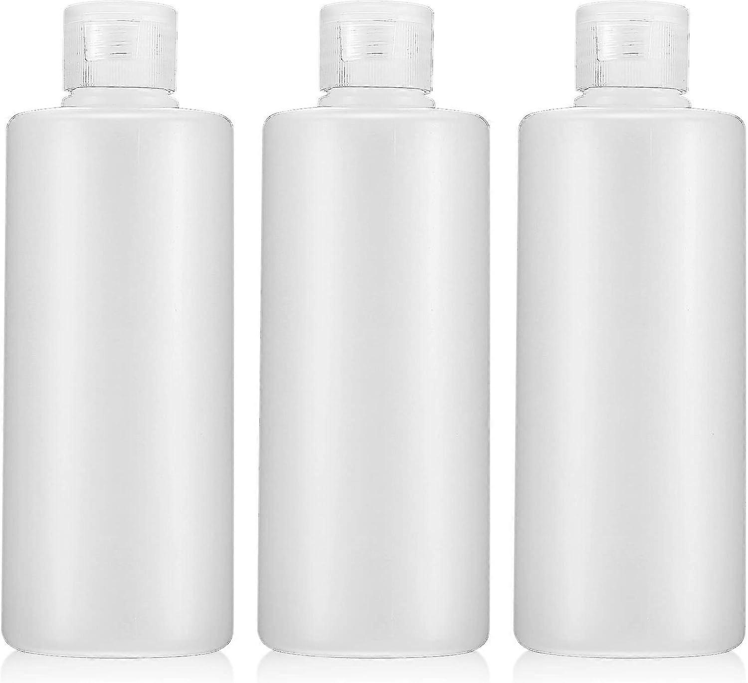 3 Pcs 200ml Travel Bottles, Empty Refillable Squeeze Bottle With Flip Cap, Clear Plastic Makeup Cosmetic Toiletries Containers Bottles