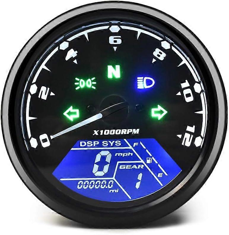 0011 Digital Gauge Motorcycle Speedometer/Tachometer/Odometer Universal with Multi
