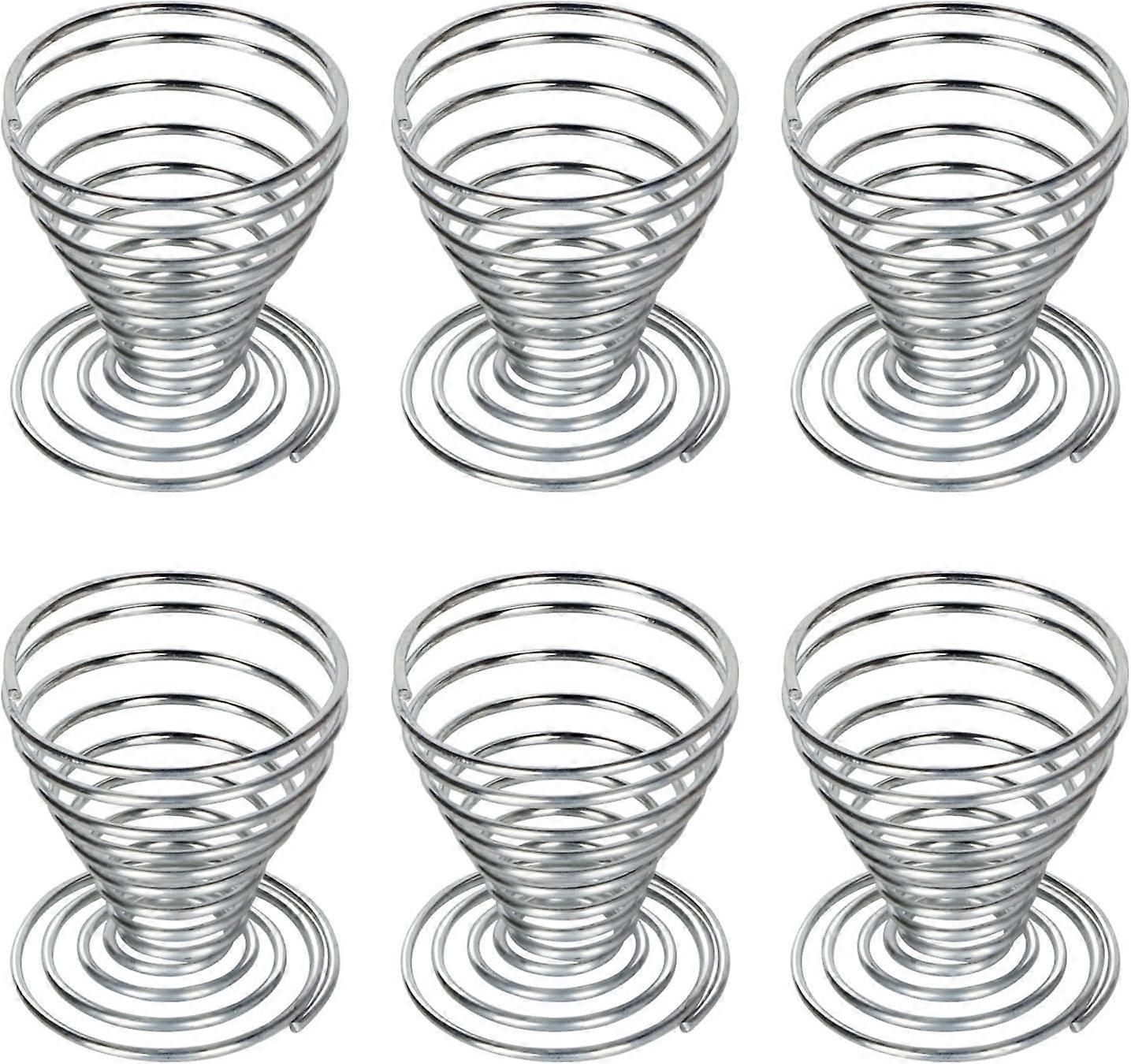 6 x Edelstahl-Drahtfeder-Spiral-Eierbecher