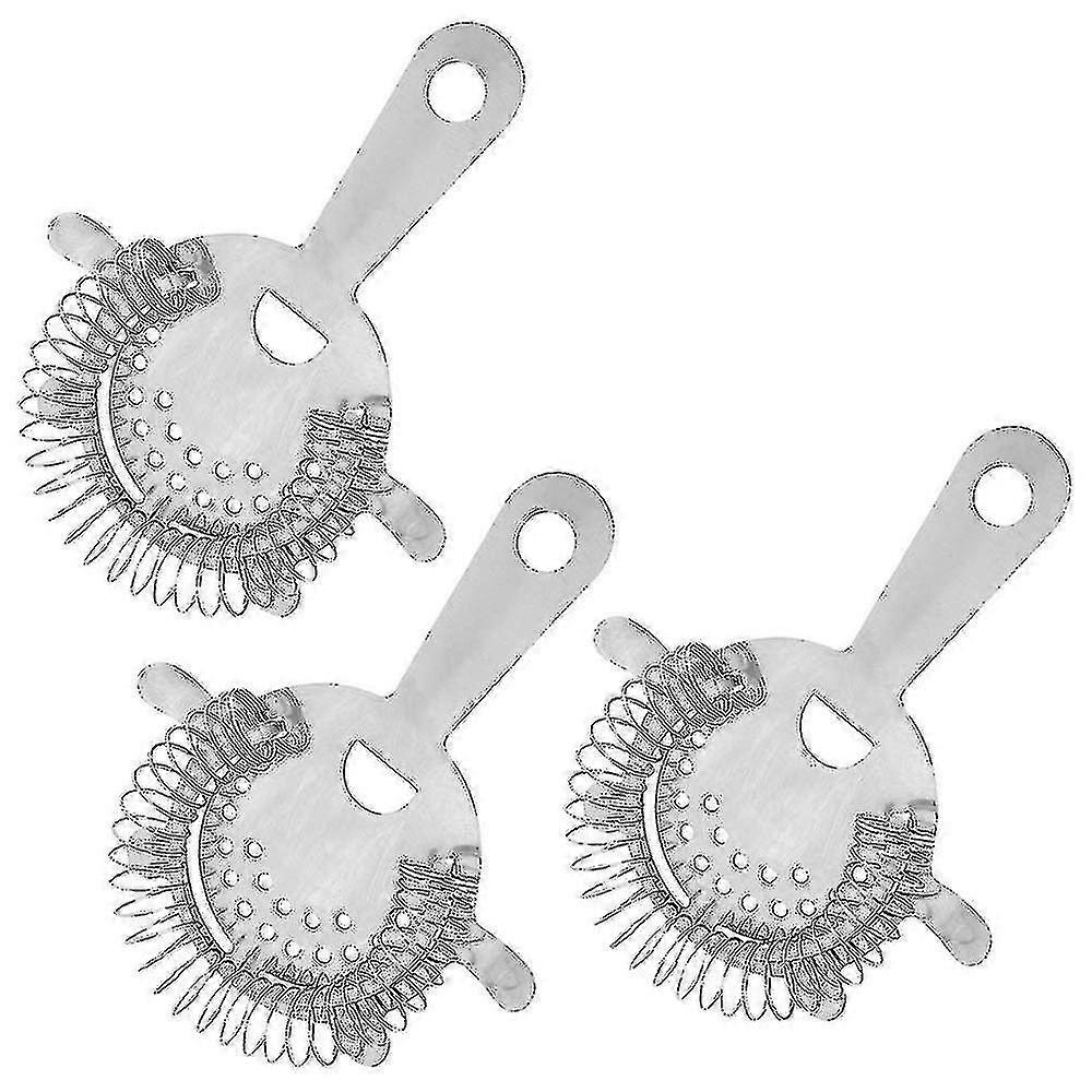 4 Prong Cocktail Bar Strainer, 3 Pieces, Silver