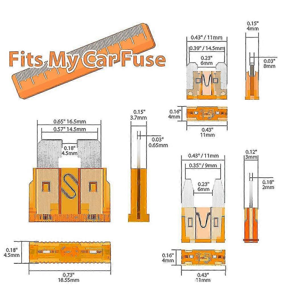 320st Bilsäkringar Sortiment Kit Blad-typ Bilsäkringar Standard