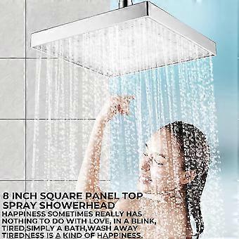 8 Inch Chrome Rainfall Led Shower Head 7 Colors Changing Temperature ...