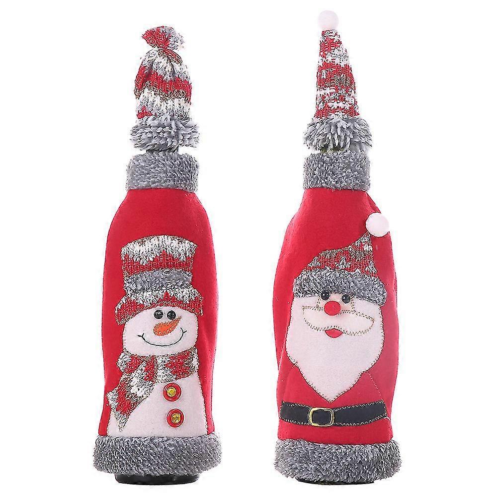 2 piece christmas wine bottle decoration set