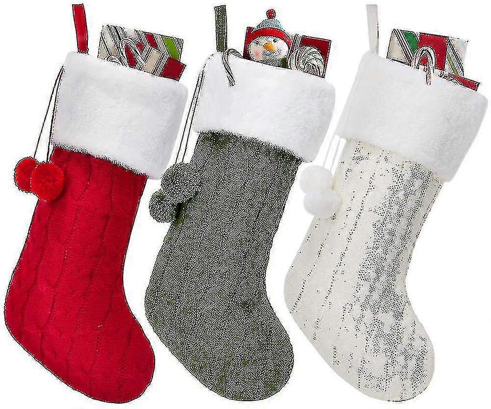 Knitted Christmas Stocking With Christmas Ornaments