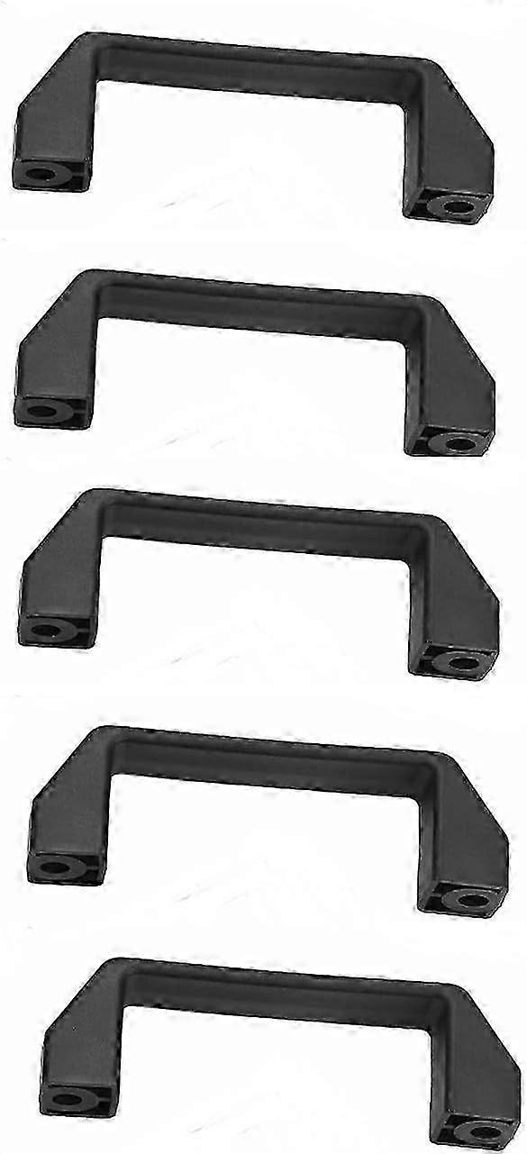 Carrying handle made of plastic, handle, cabinet handle, black, box handle, pull handle, drill hole distance 120 mm, 5 pieces