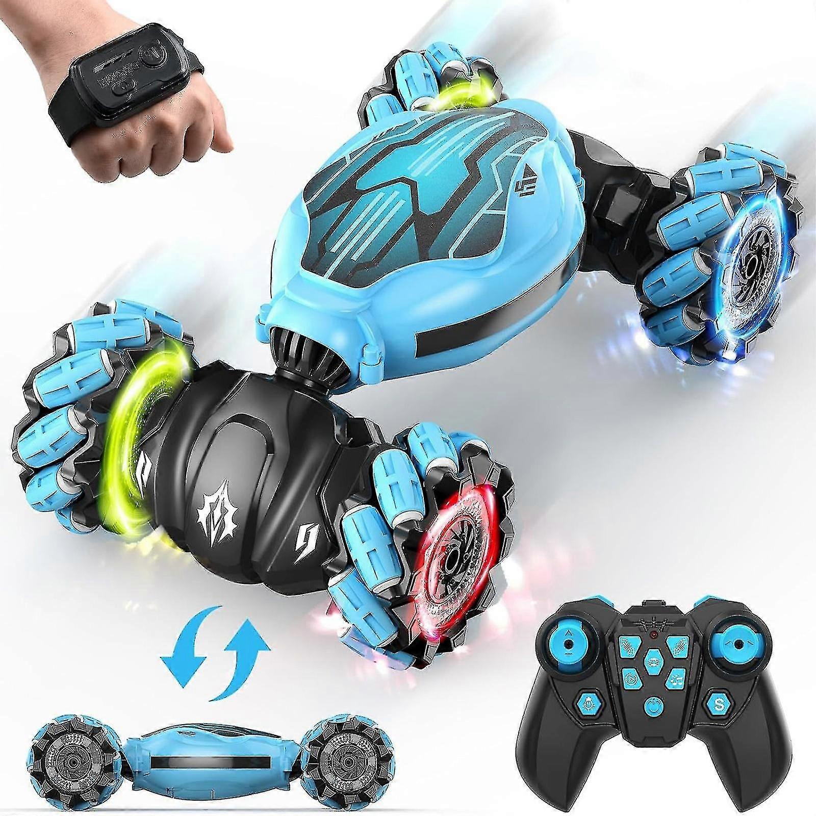 Rc Stunt Car Toys - Remote Control Car With Watch Controller- Gesture Sensor - Rotating Rc Car With Lights, Music