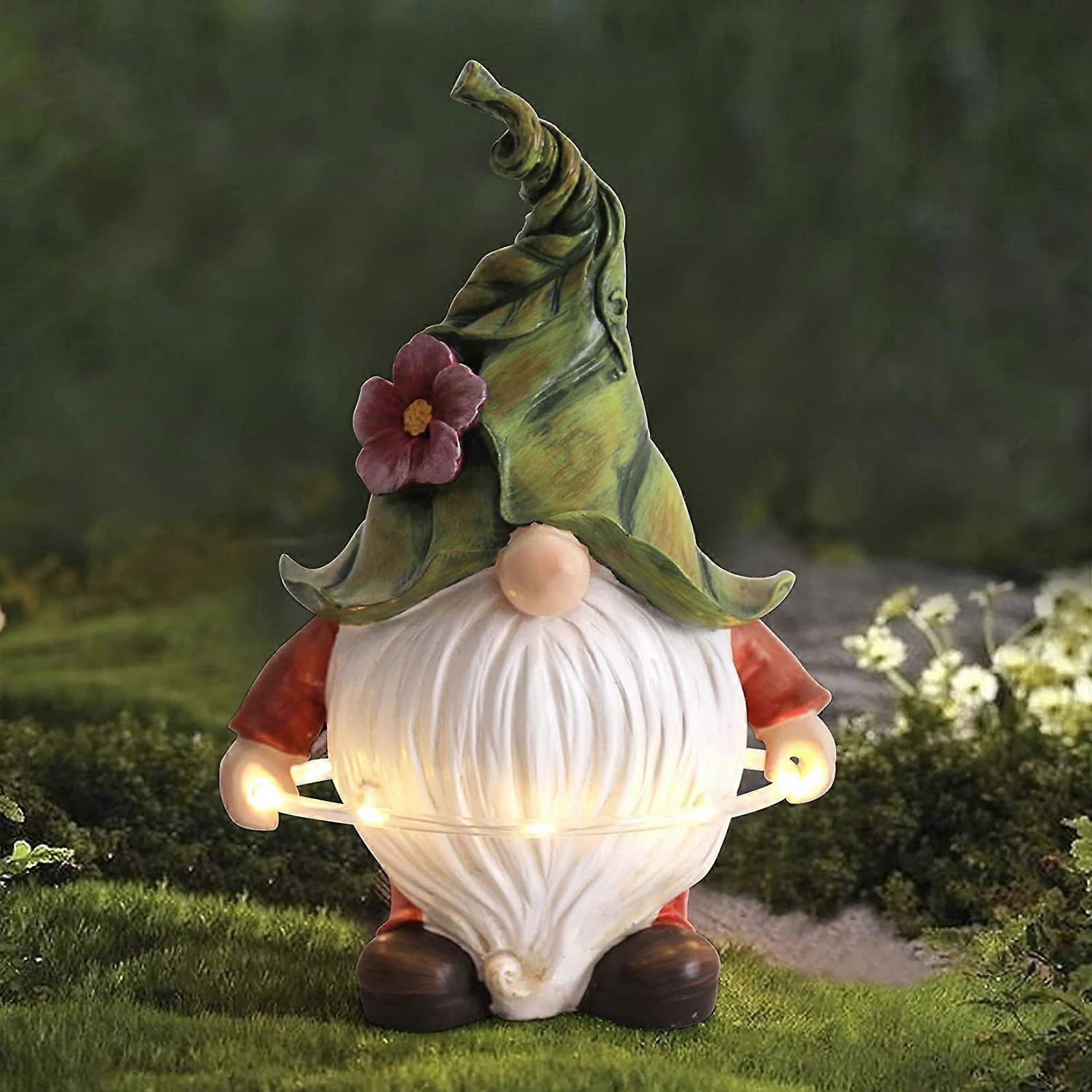 Άγαλμα Gnome με ηλιακό λαμπτήρα νάνος ρητίνη φωτισμού μάγος στολίδι ανθεκτικό στη διάβρωση σκάφος ξωτικό διακόσμηση υπαίθρια διακόσμηση κήπων