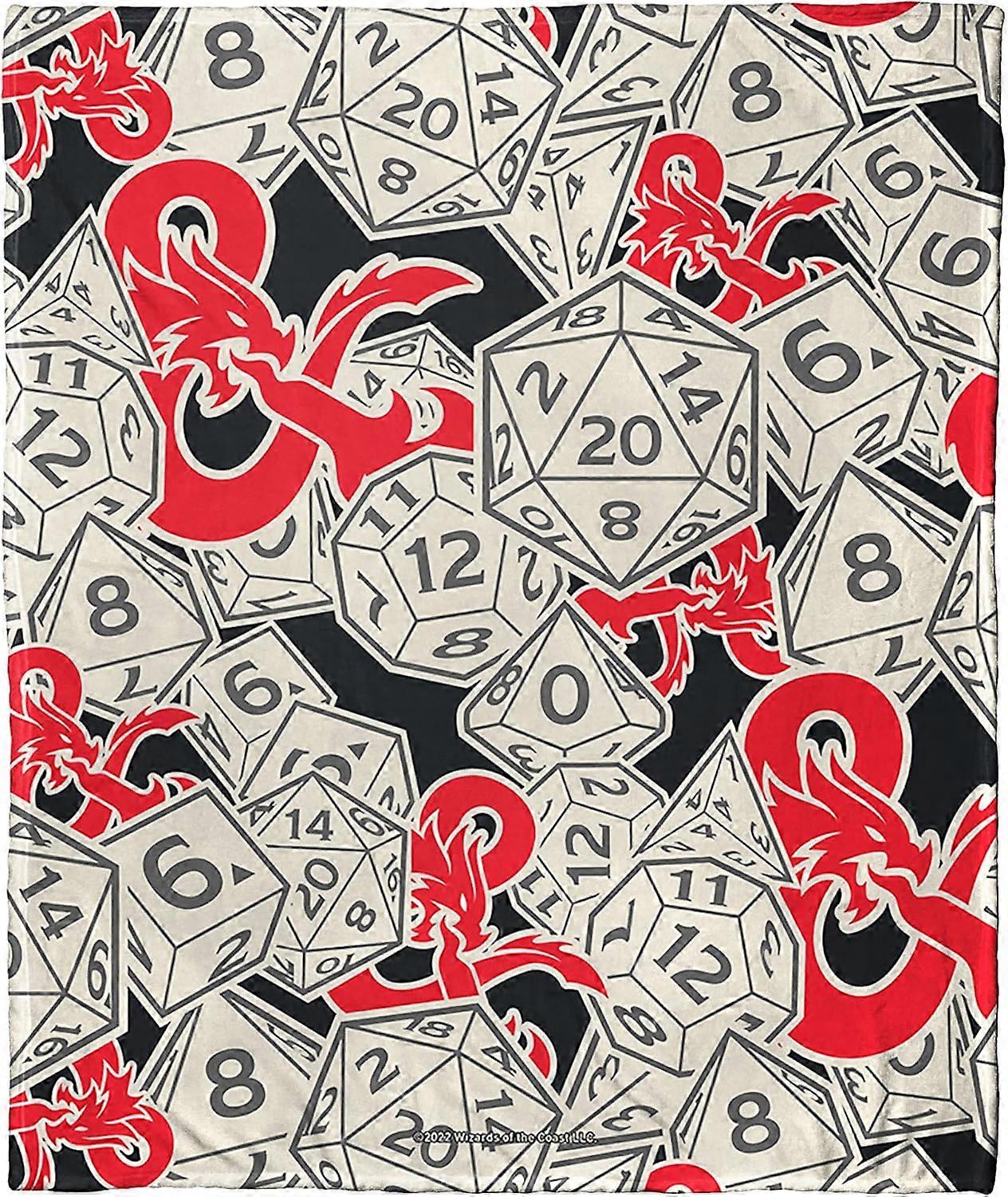 Cobertor de Toque de Seda Dungeons & Dragons, Dados com Logo