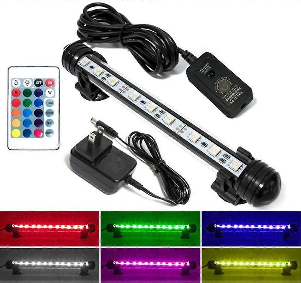 LED Aquarium Light, Wireless Remote Control Fish Tank Light,RGB Colored Changing,Brightness Adjustable,Underwater Submersible LED Light
