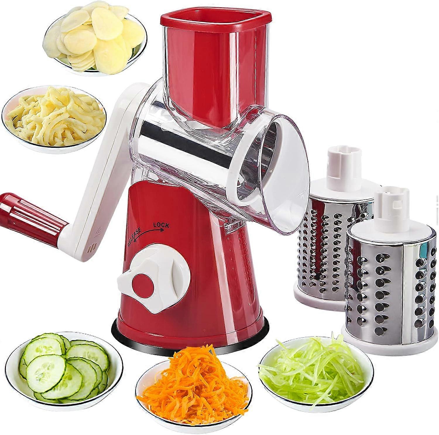 Rotary Hand Vegetable Grater, Manual Vegetable Grater-Multi-Function Drum Grater |-4