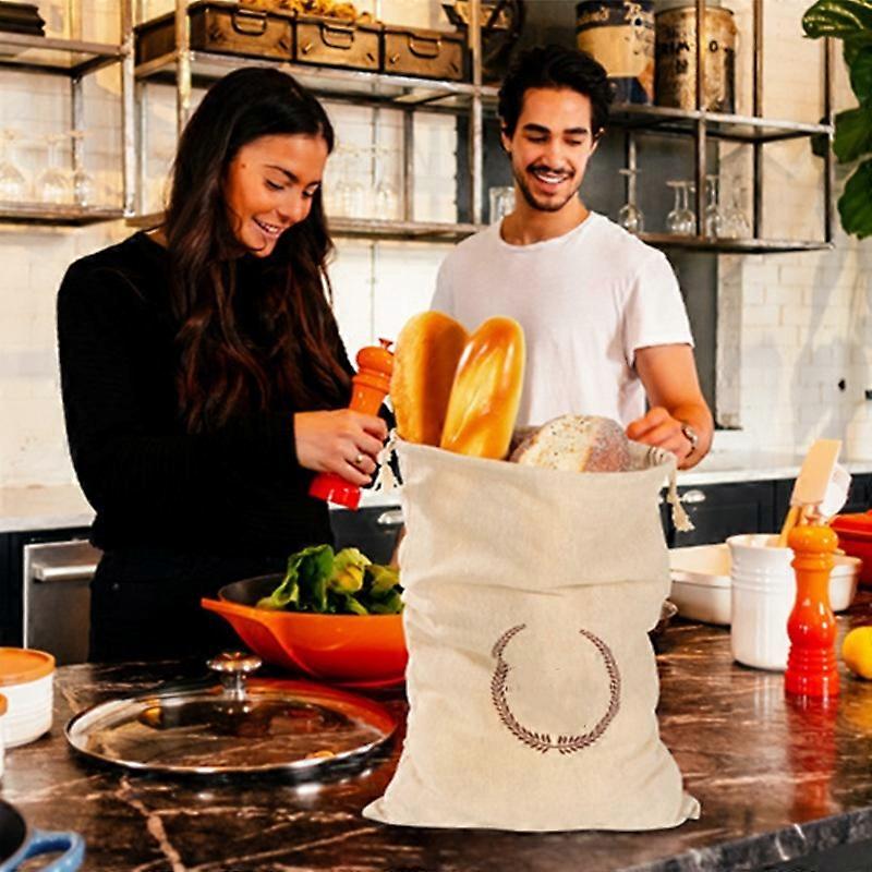 Håndværkspose bolle Hjemmelavet sæk Opbevaring fransk pose Linned Container Opbevaring Snor Bagel Genanvendelig Retro Brød Baguette