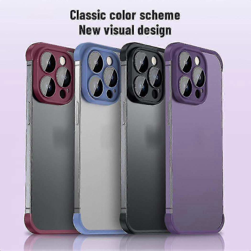 For Iphone 14 13 12 Pro Max Camera Lens Corner Edge Protector Frameless Tpu Case