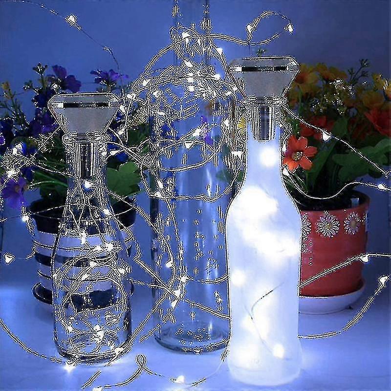 Solar Wine Cork Lights 2m 20leds Copper Wire Fairy For Wedding New Year Party Vase Garland Decor,b