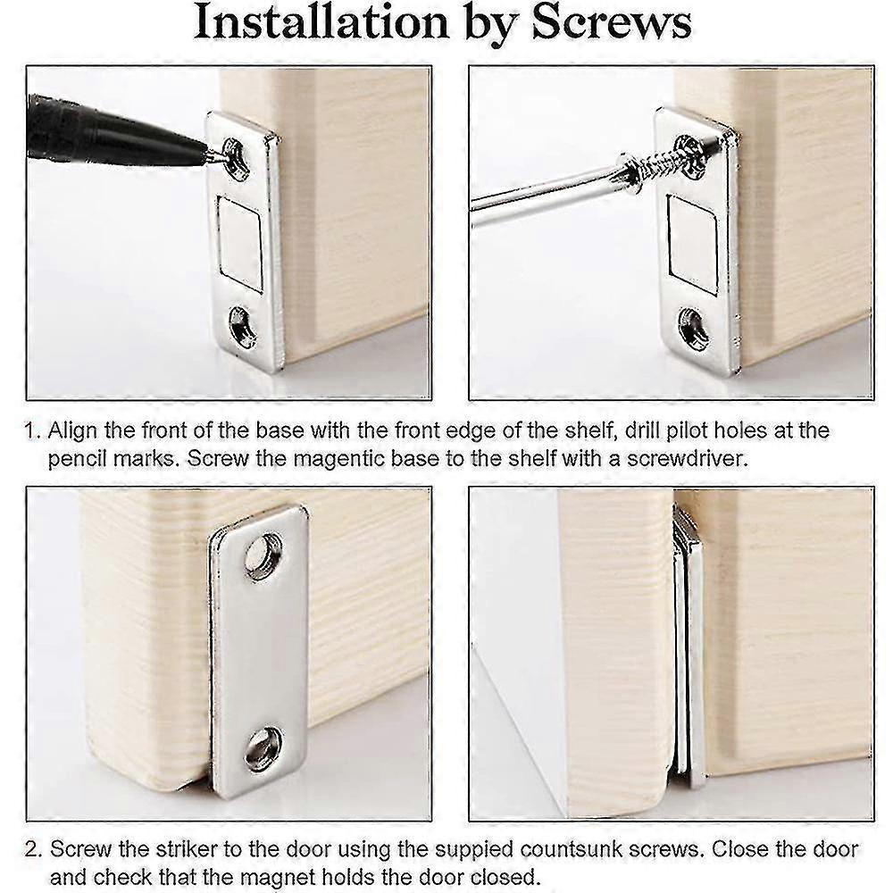 8 حزمة سليم غير مرئي المغناطيسي توقف الباب، درج قفل المغناطيس