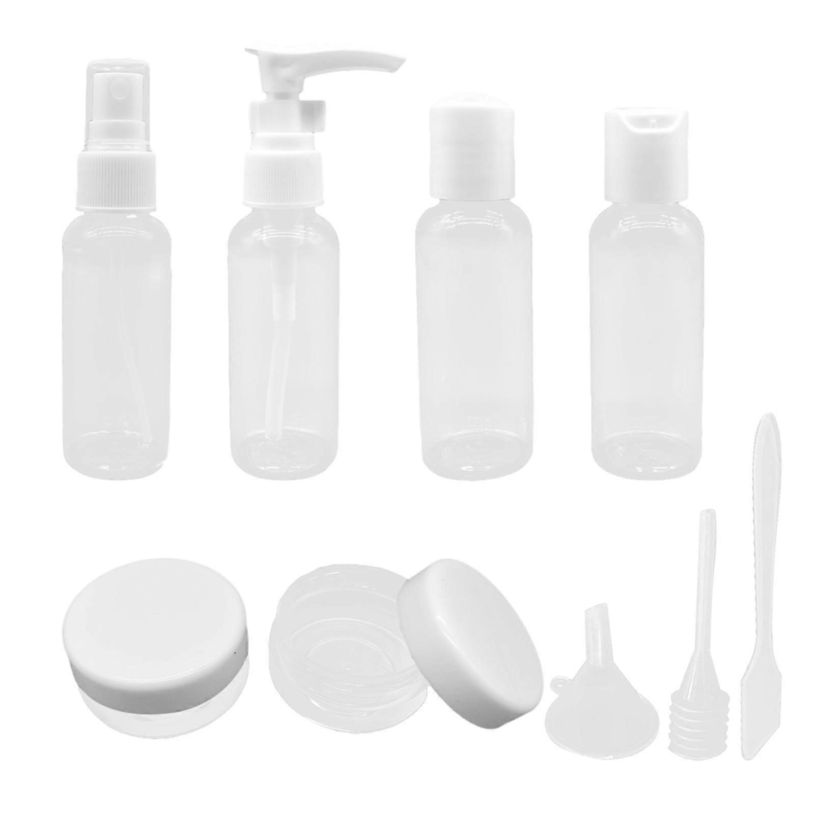 9pcs For Makeup Transparent Refillable Easy Clean Travel Bottle Set Holidays