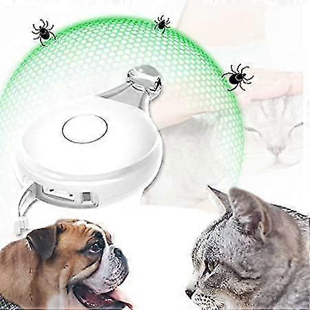 Ultrasonic Flea & Tick Protection Pet Ultrasonic Pendant Against Ticks Usb Charging, Ultrasonic Pest Repeller With Flashing Light, Suitable For Cats&d