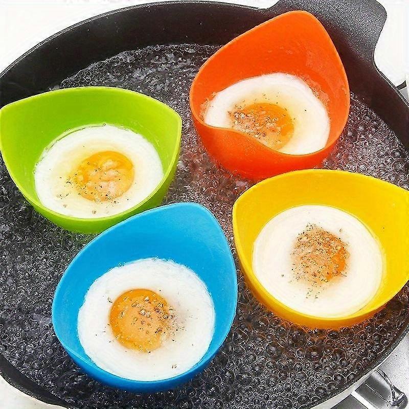2PCS Silicone Egg Cups, High Temperature Plastic Steamed Egg Bowl for Boiling and Custard Tray - Random Colors