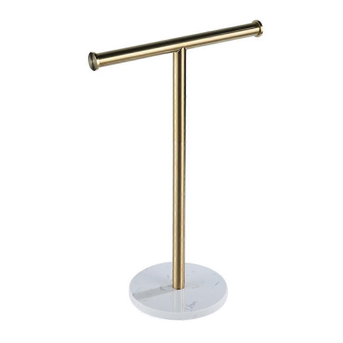 T-Shape Hand Towel Stand with Marble Base for Bathroom Countertop Tissue Rack Holder Kitchen Free-S