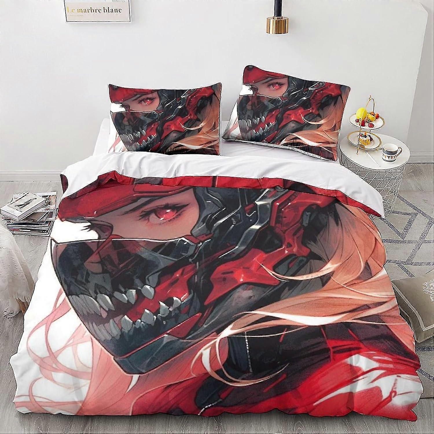 o3419 Lençóis Animes E Mangás Conjunto de Capa de Edredão Conjunto de Anime Impresso em 3D Com Fronha Fantasia Colcha Capa Lençóis King Lençóis fVV3419