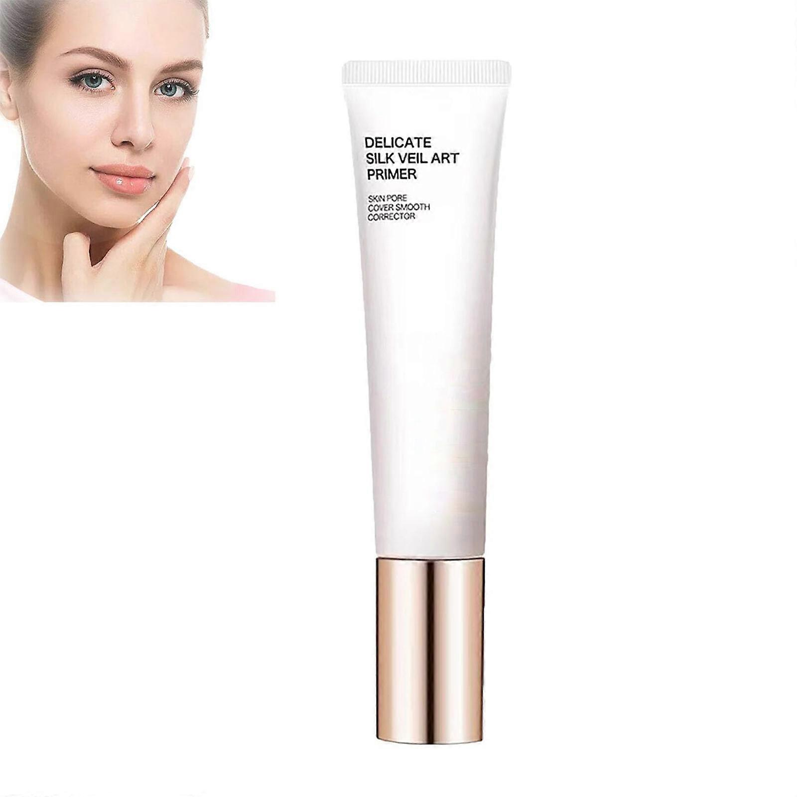Delicate Silk Veil Art Primer, Skin Pore Cover Smooth Corrector, 35 g Primer for Face Before Makeup, Oil Control Invisible Pore Primer Concealer