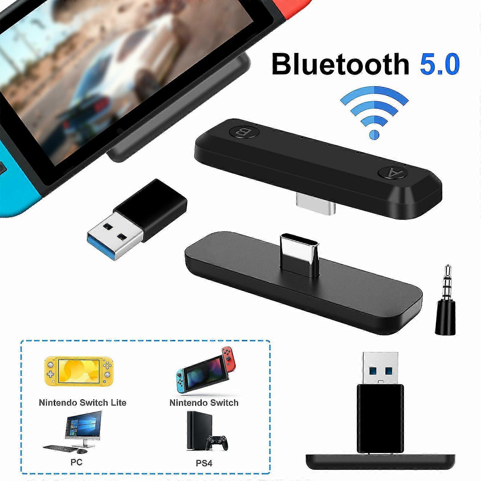 Bluetooth 5.0 Adapter HIFI Audio Tranceiver 5mm For Nintendo Switch/Lite PS4 PC