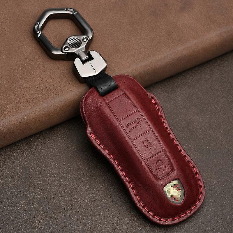 Leather Car Key Case for Porsche Macan key case Kayenne Panamera 911
