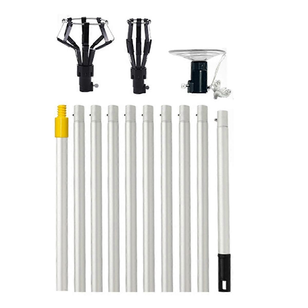 Changeur d’ampoules assemblé de 3 à 13 pieds pour plafonds hauts, changeur d’ampoules avec poteau télescopique, bas
