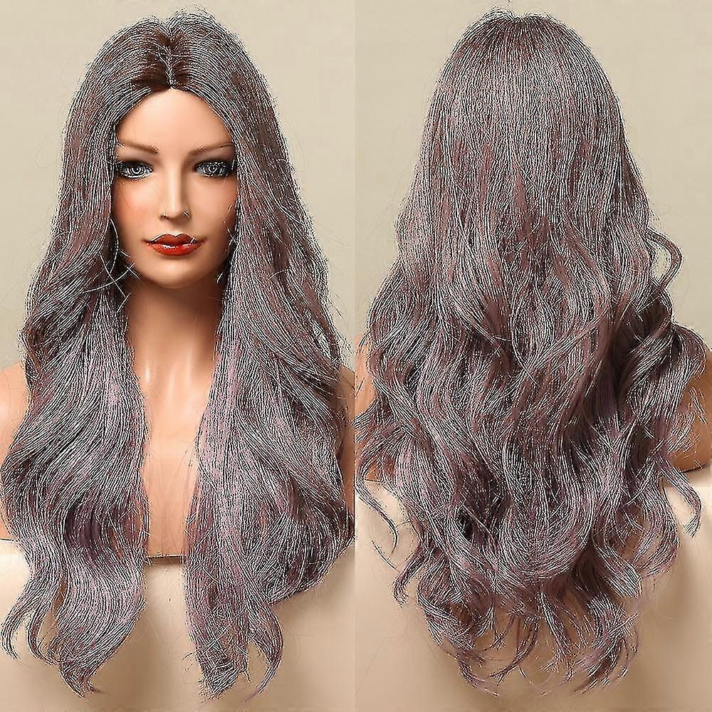 Long Wavy Purple Synthetic Wigs