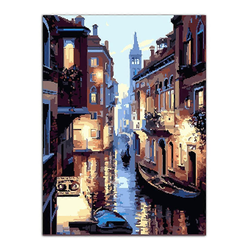 סצנת DIY ציור שמן לפי מספרים ציור אקרילי על בד עיצוב משרד ביתי