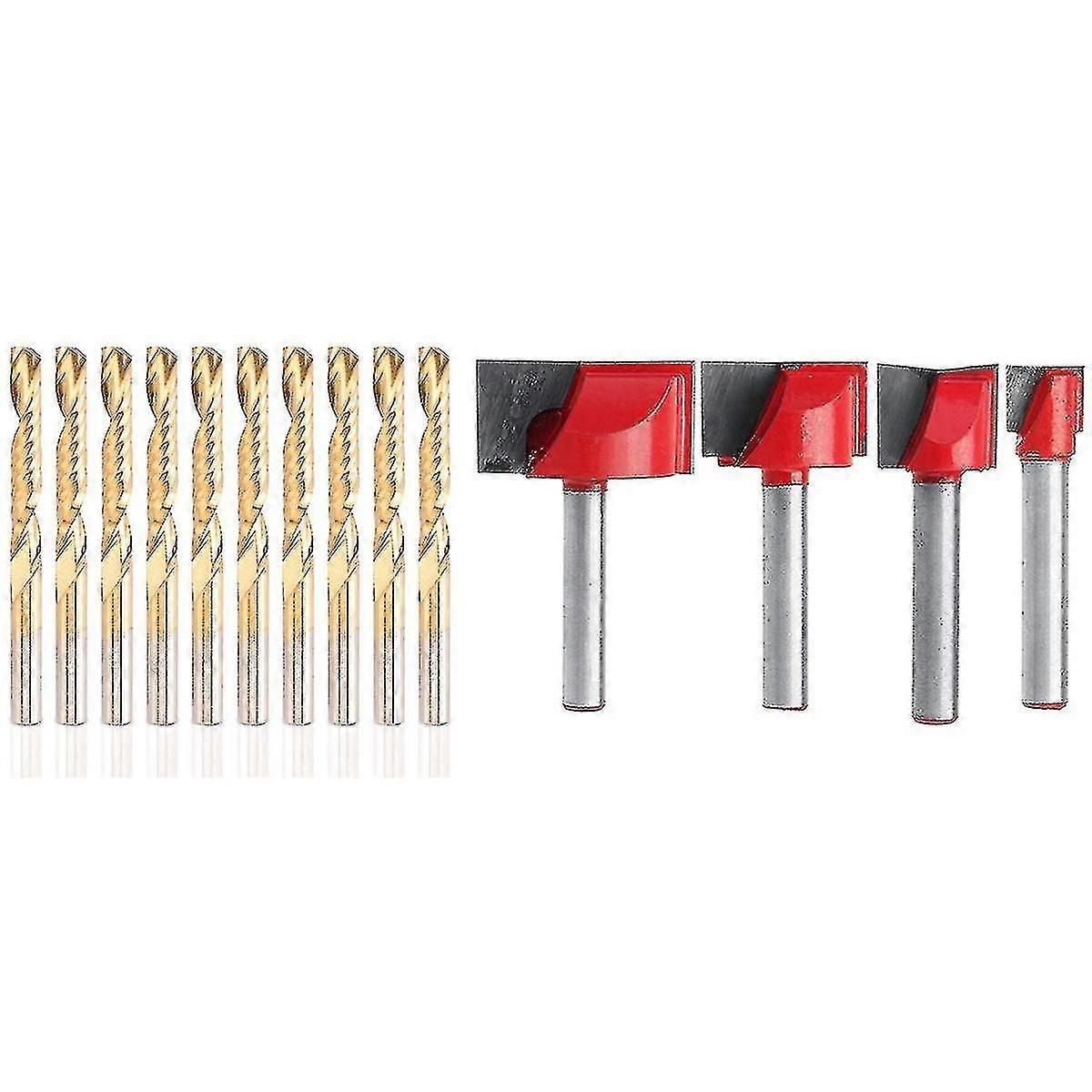 10 Pack CNC Router Bits Spiral Router Bit Set Titan beschichtet