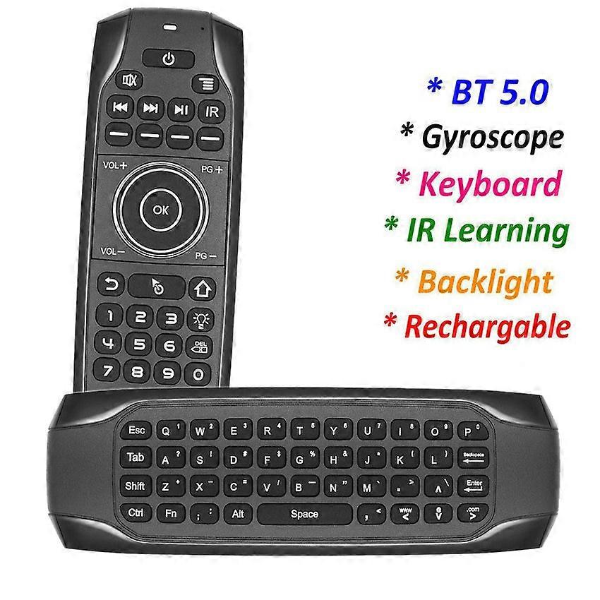 Bluetooth-compatible BT5.0 Gyroscope air mouse mini keyboard backlight for android smart tv box computer PC remote control