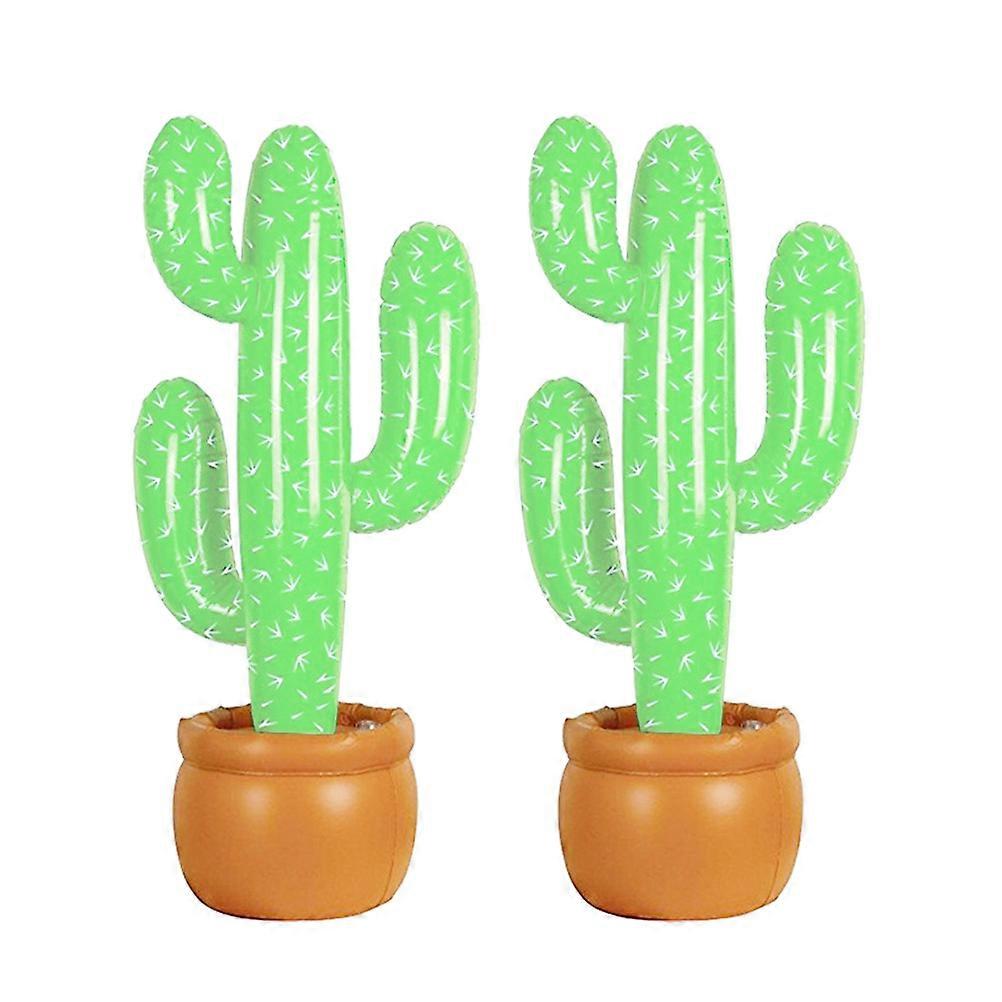 2pcs Inflatable Cactus Party Accessory Cactus Tree Prop for Hawaiian Luau Party Summer Theme Party Decoration