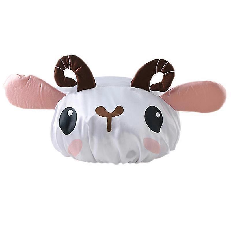 Waterproof Children Cartoon Double Shower Cap Double-layer Adjustable Bath Cap